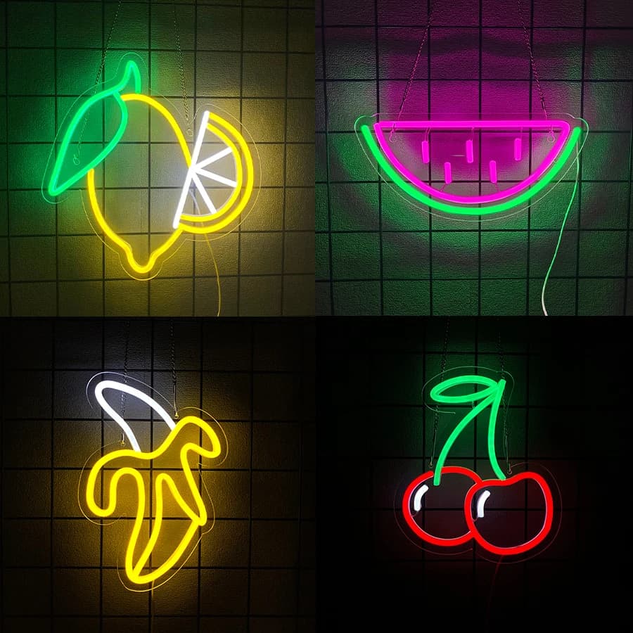 Insegna al neon a forma di banana per decorazioni murali, luce al neon a LED per soggiorno, ristorante, festa di compleanno, decorazioni per negozi di frutta, supermercato, cucina