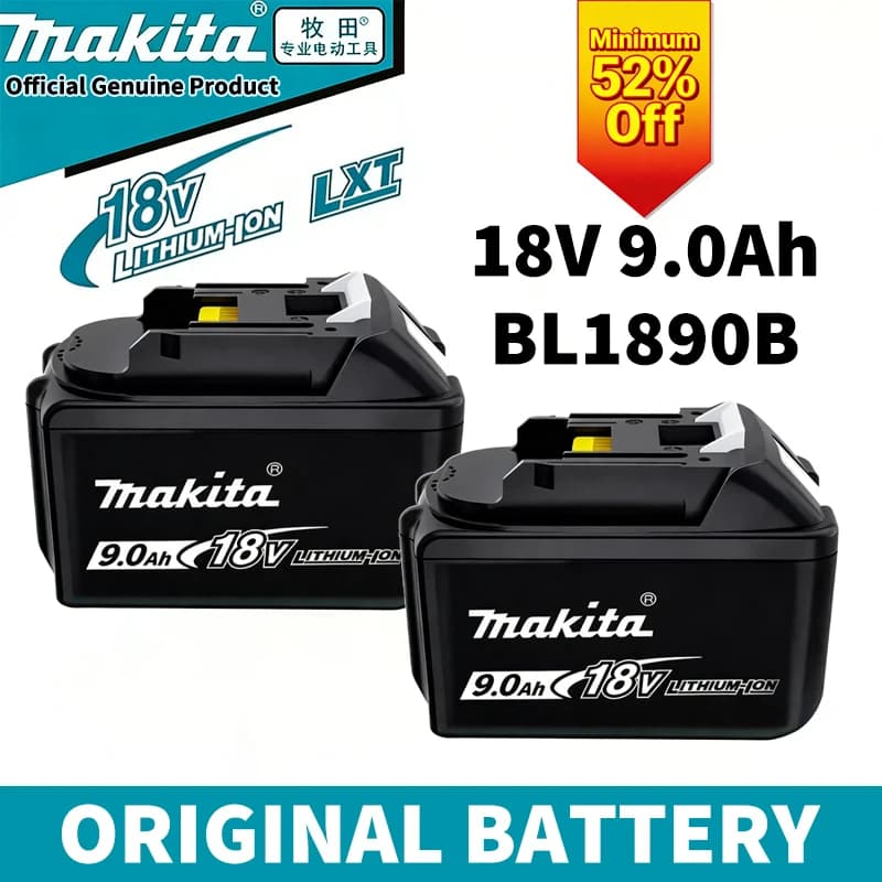 Batteria Originale Makita 18V 9Ah ad Alta Capacità Ricaricabile Li-Ion BL1890B BL1860B BL1850B 18V 5.0Ah 6.0Ah Set Batterie per Utensili Elettrici