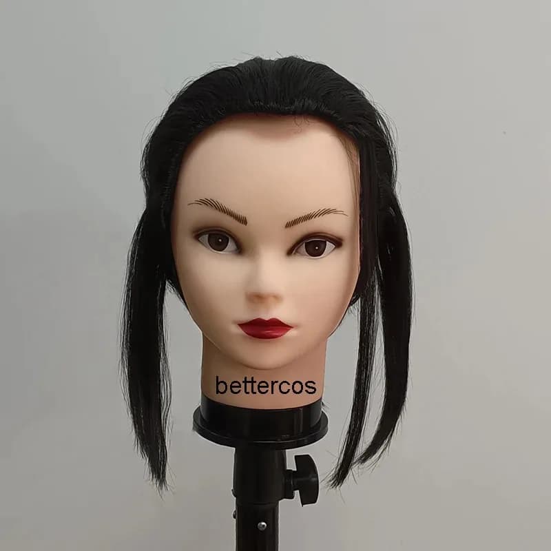 NewMori Ogai Cosplay Parrucche sintetiche resistenti al calore con treccia nera corta personalizzata + parrucca Cap2025