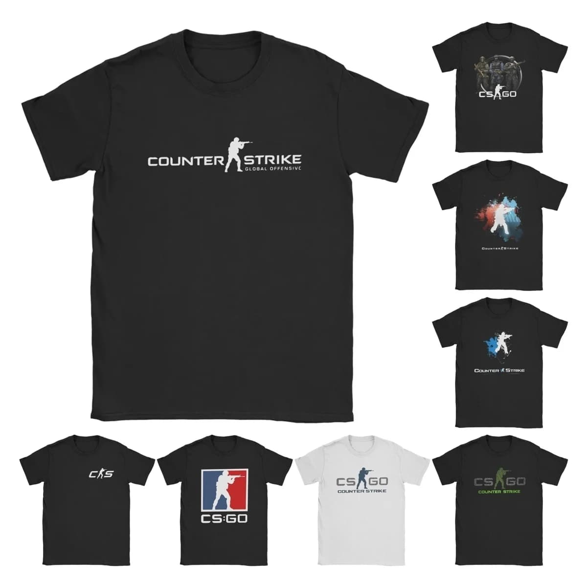 T-Shirt da uomo Counter-Strike 2 CS Go Awesome Cotton Tee Shirt manica corta Shootting Game magliette O Neck Clothes Gift