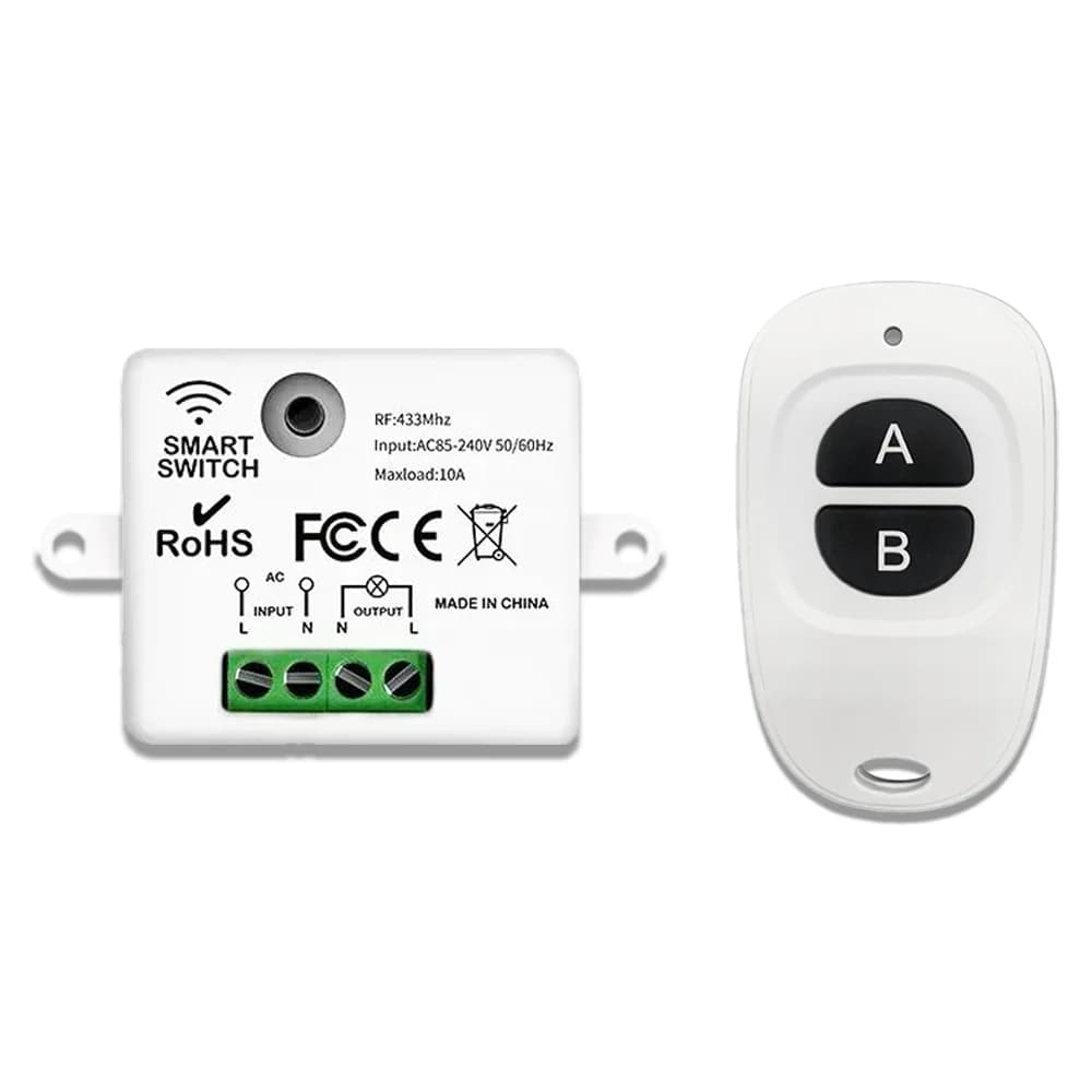 RF 433MHz wireless smart light switch with remote control switch 10A 110V 220V 240V suitable for LED lights