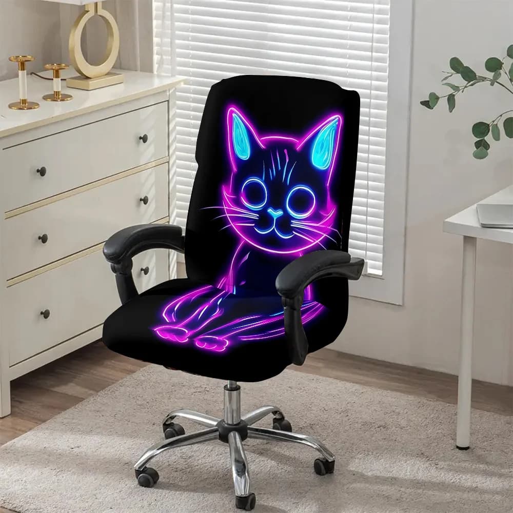 Coprisedia da Gaming con Motivo di Gatto Carino, Luminoso al Buio, per Decorare Ufficio, Camera da Letto e Sedie da Gaming