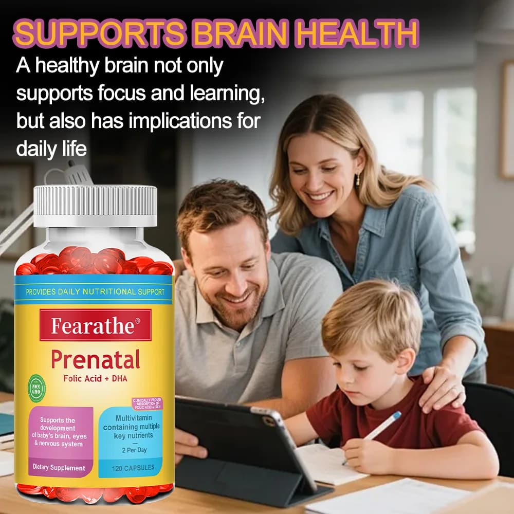 Prenatal multivitamin with biotin and folic acid for nutrient absorption, gluten-free, non-GMO, 120 capsules