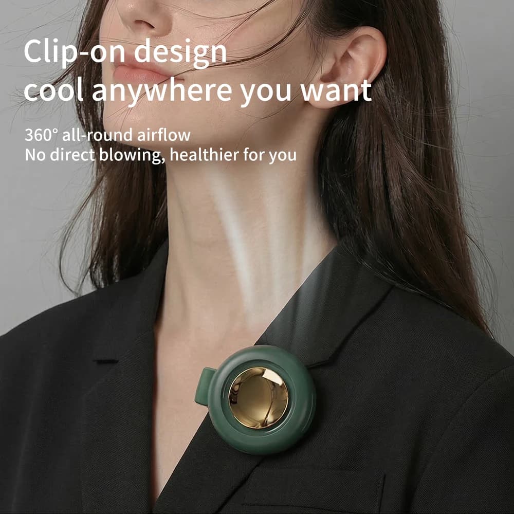 Mini Ventilatore Portatile da Appendere a Collo o Cintura, Ventilatore Elettrico USB Senza Pale per Ragazze, Ideale per Campeggio, Pesca e Accessori Auto