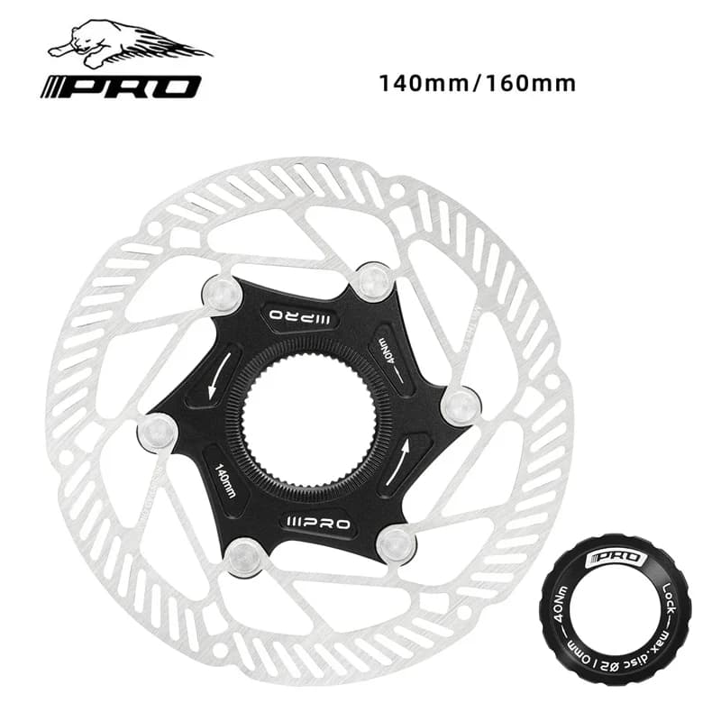 IIIPRO Ultra-Light Bicycle Brake Rotor 140mm/160mm Hollow High-Strength Steel MTB/Road Bike Center Lock Disc Brake Rotors