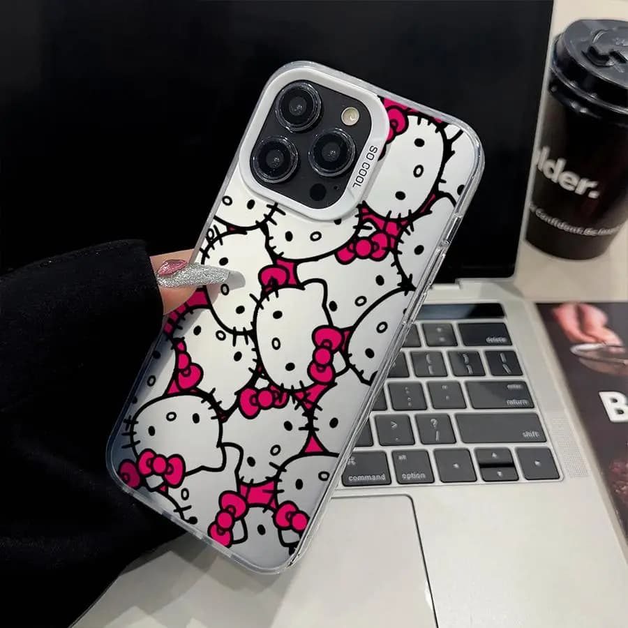 Back Phone Cover Case for iPhone 17 Pro Max Air XR 17e 14 16 12 11 15 Plus 13 Pro Sanrio H-Hello K-Kitty