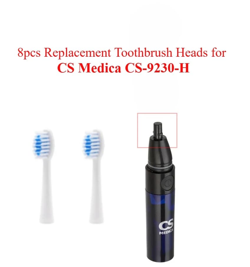 8 testine di ricambio per spazzolino elettrico CS Medica CS-9230-H, CS 9230 H