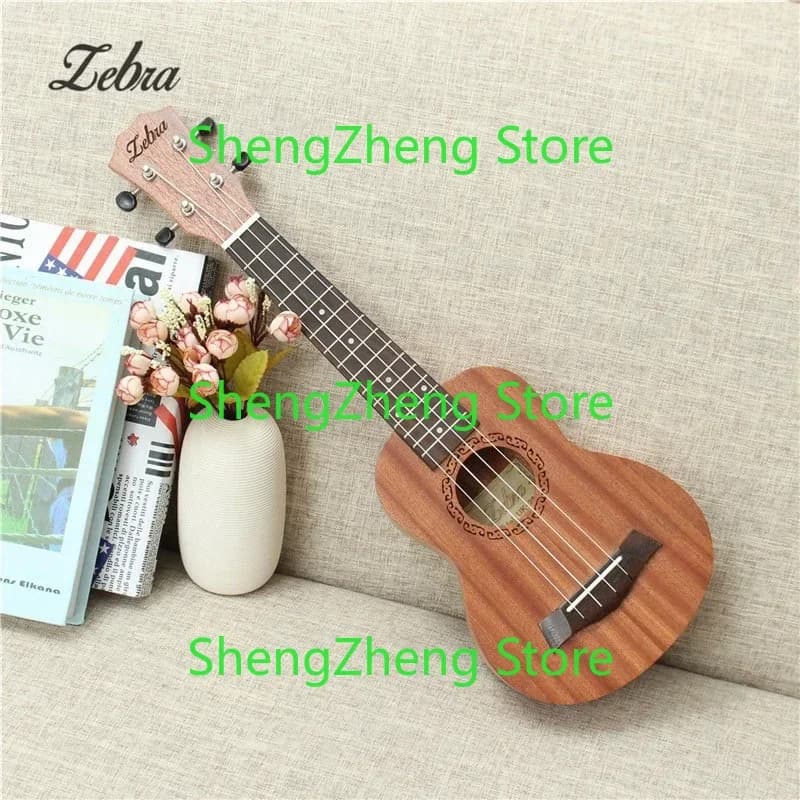 21" Ukulele Soprano Uke Sapele 15 tasti Strumento musicale Marrone Chitarra hawaiana Zebra