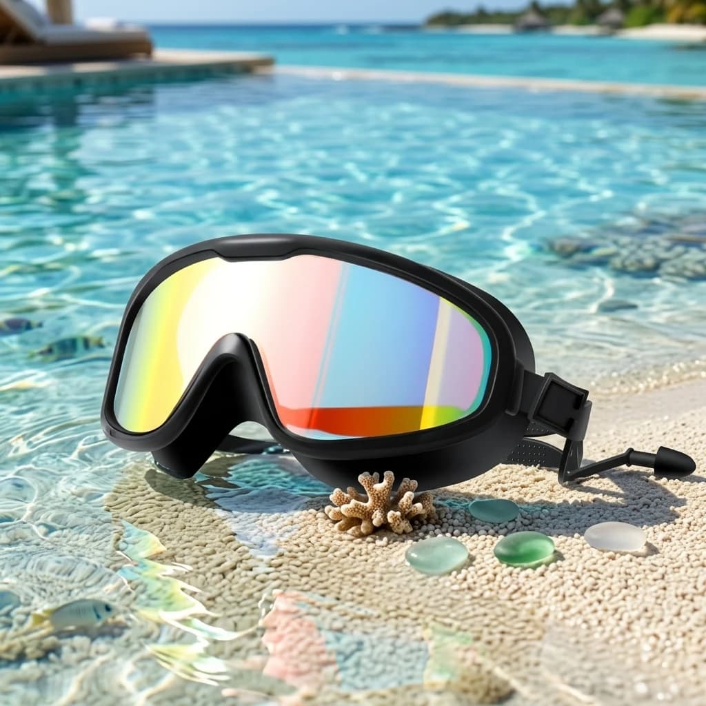 Professional Racing Swim Goggles Wide View Anti Fog Electroplated Mirrored Swimming Glasses with UV Protect Leakproof Silicone