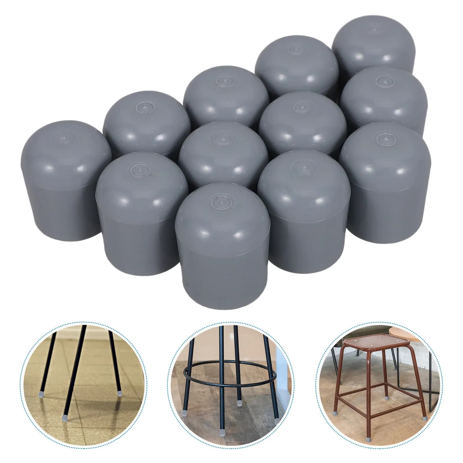 Set di 12 Protezioni per Gambe di Sedie, Coperture in Gomma per Piedi, Protezioni per Gambe di Mobili, Cuscinetti Rotondi per Pavimenti in Legno e Piastrelle