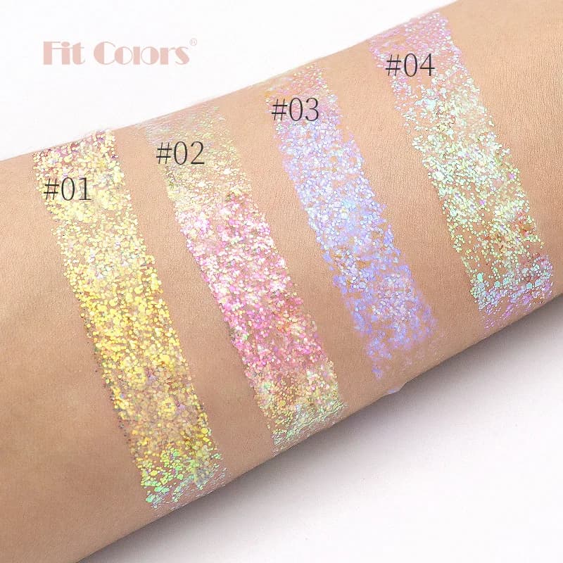 Gel Glitterato Illuminante Effetto Stellato, Ombretto e Crema Shimmer Duochrome per Viso e Corpo, Impermeabile e a Lunga Durata per Trucco Scenico