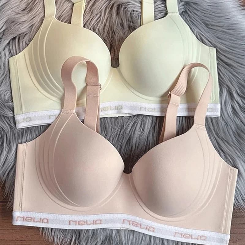 Intimo sottile da donna con petto grande e piccolo, reggiseno senza cuciture regolabile, anti-cedimento, push-up