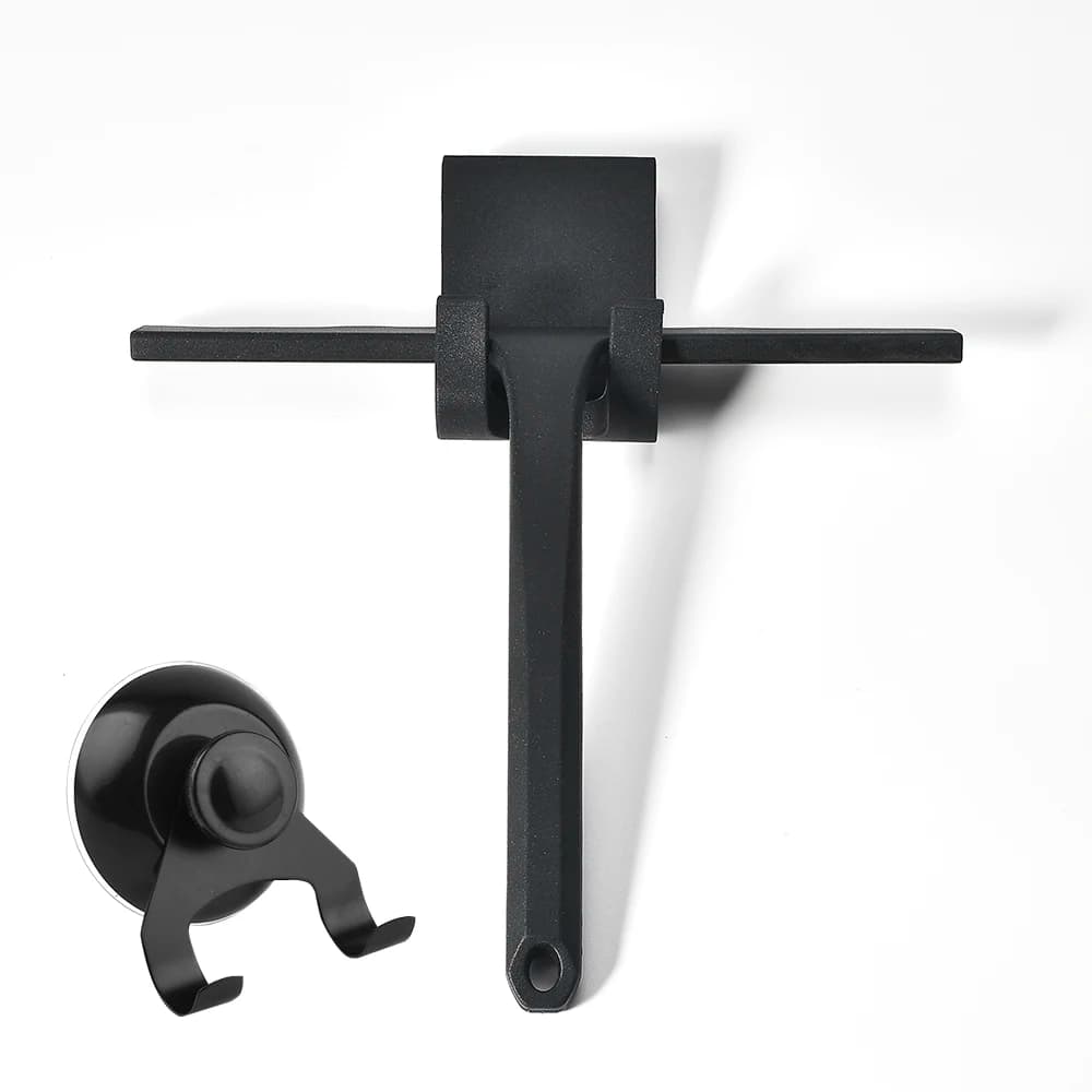 10 '' POLLICI Doccia Seccatoio Gomma di Silicone Tergicristallo Raschiare Con Gancio A S Ventosa Strumento di Pulizia Specchio di Vetro Auto Nero Seccatoio