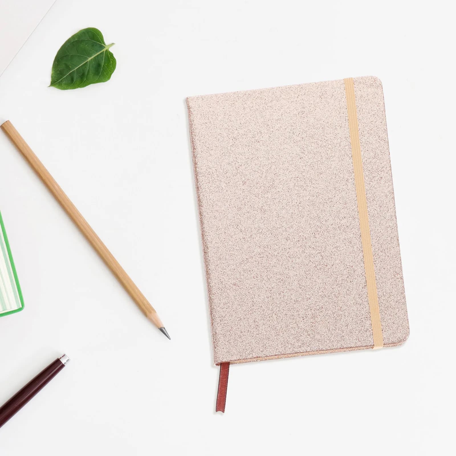 Glittery Hardcover Notebook A5 Size Elastic Strap Daily Writing Travel Journal Small Notepads Bulk Sparkle Planner for
