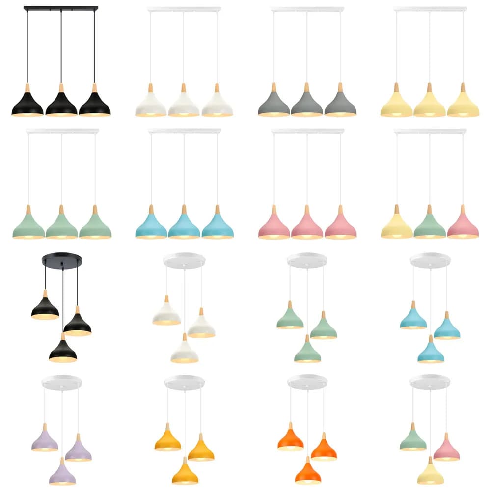 Lampadario a soffitto a LED in legno nordico per cucina, sala da pranzo, soggiorno, illuminazione, lampade a sospensione moderne, paralume, decorazioni per la casa