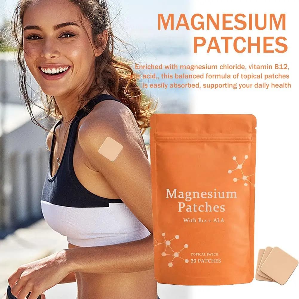 Cerotti al Magnesio Avalaine con Vitamina E per Sonno Profondo, Rilassamento Muscolare, Supporto Nervoso e Cura della Pelle, 30 Pezzi/Confezione