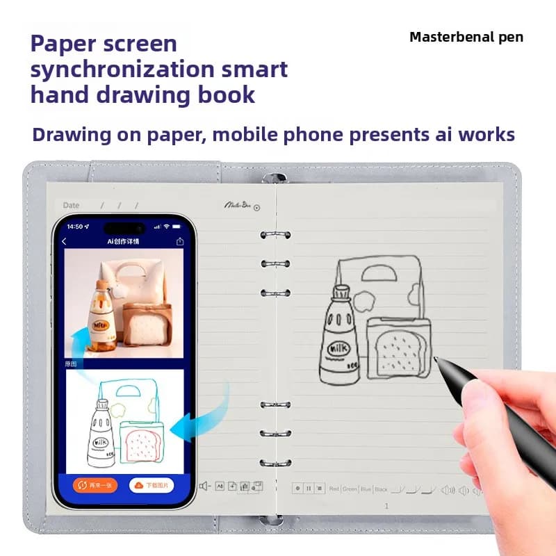 AI Smart Paper Screen Synchronization Hand-drawn Notebook Handwriting Recognition Design Drawing Tablet Notepad