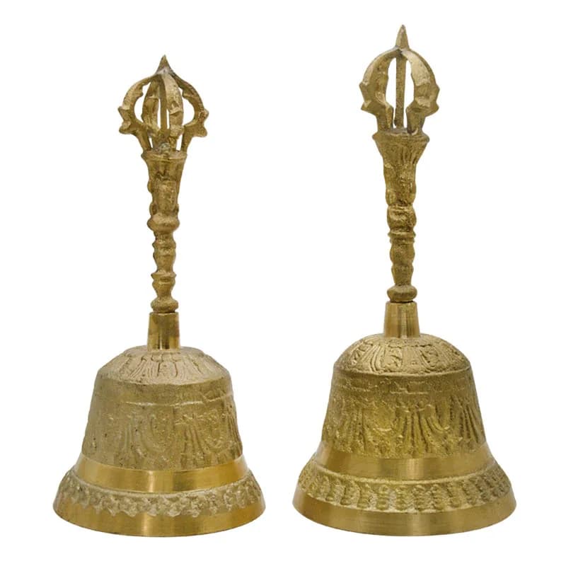 100% Brass Handicraft Large Engraved Hand Bell Produces Loud and Clear Sound School Meditation Church Bronze Bell Creative Gift