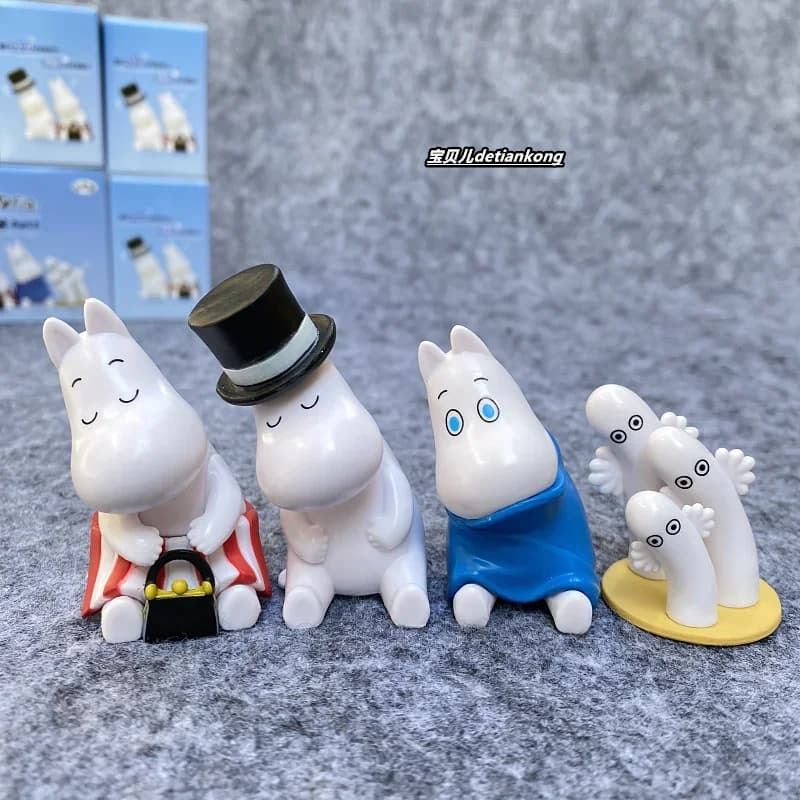 Moomins Blind Box Toys Famiglia grassa Snufkin Bambola addormentata Cute Anime Figure Model Toys Raccogliere ornamenti Regali per bambini