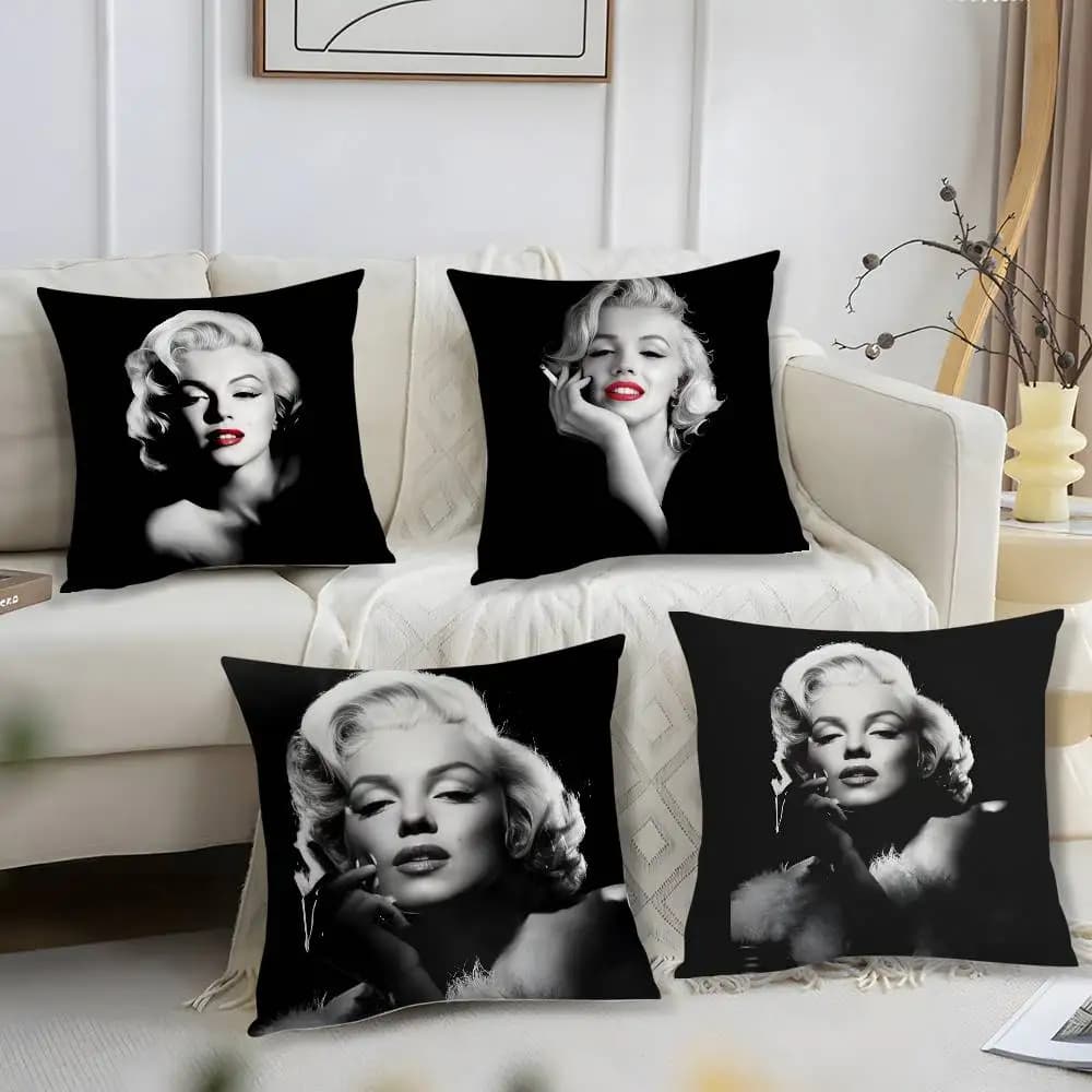 Angel Singer M-Marilyns pillow case Short cushion cover with plush print Square cushion lining Sofa house decoration
