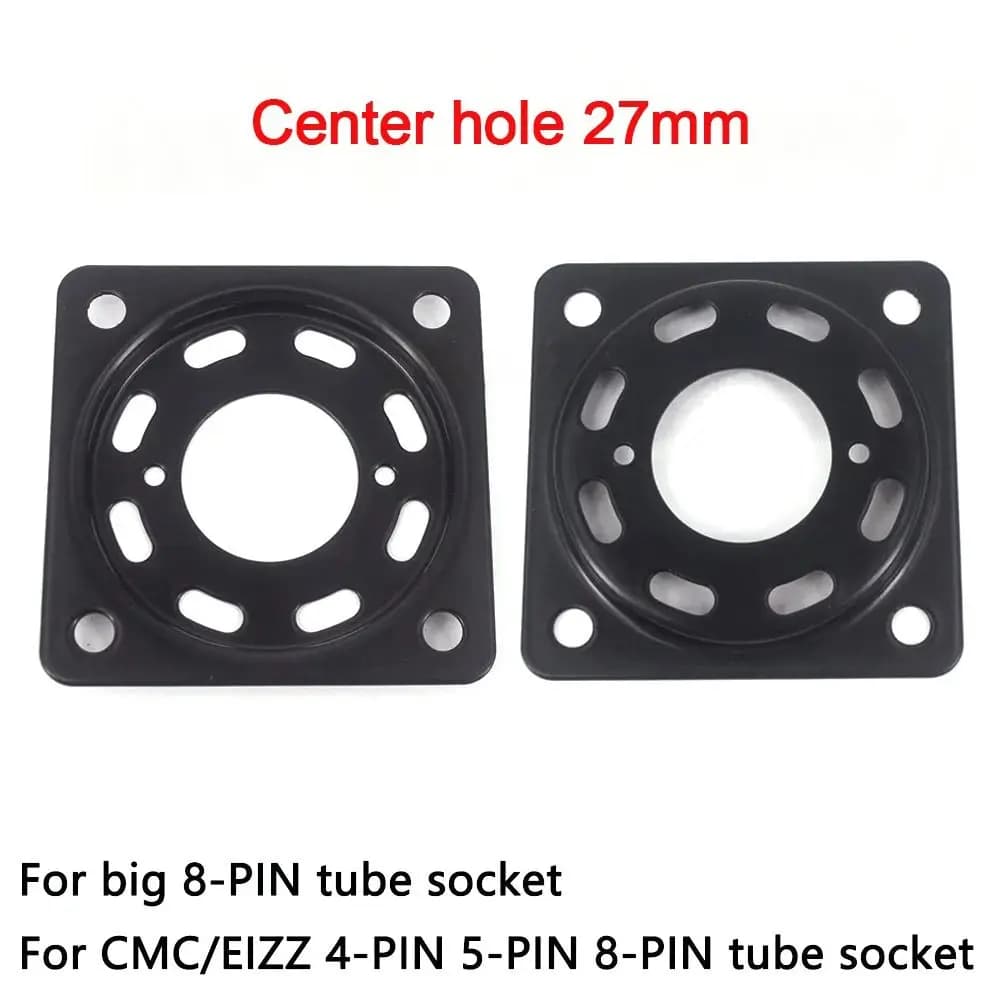 1Pcs 4/8/9Pin Tube Vacuum Tube Mounting Plate 22/27/36mm Center Hole 50x50mm Mount Hole Distance Tube Iron Mount Board