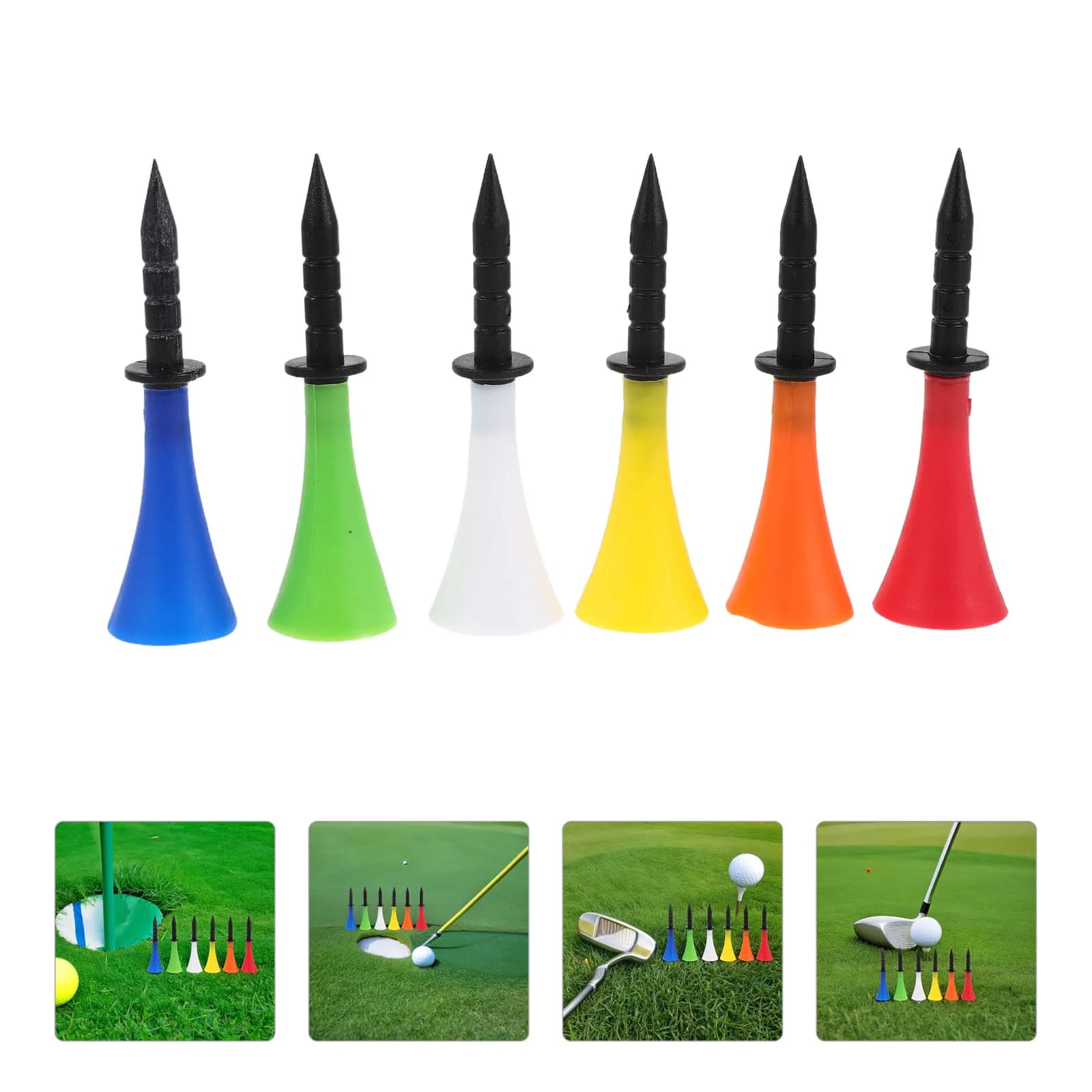 30Pcs Silicone Cushion Golf Tees Absorption Golf Ball Holder for Driving Range Practice Training Indoor Outdoor