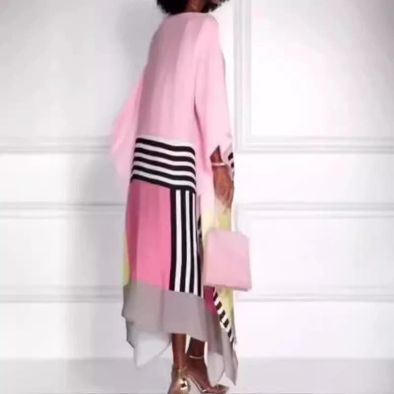 2025 of the new summer women long dress print O-Colle ethnic style Vinatge Chic women's dresses loose fashion Boho Robe Lady Vestidos