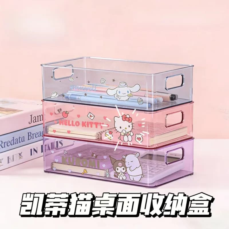 Hello Kitty Storage Basket, Miscellaneous Storage Box—Perfect for organizing desk supplies, closet clothes, and bathroom toiletr