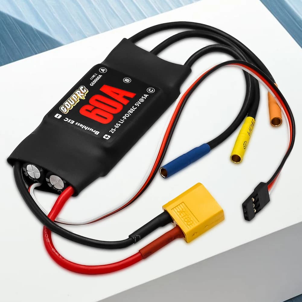 60A Electronic Speed Controller with 5V/7A BEC & XT60 Plugs Electric Speed Controller for Drone RC Helicopter Airplane