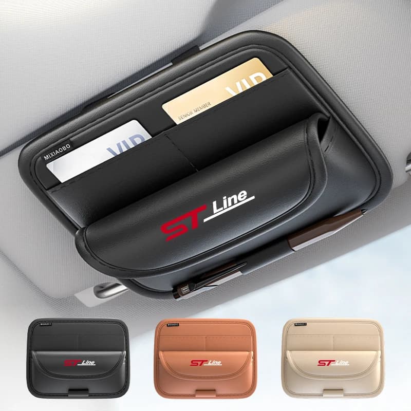 Porta occhiali da sole per auto Clip per parasole Organizer per visiera parasole Accessori auto per Ford ST Line Racing RS S Fusion Mondeo Kuga Fiesta