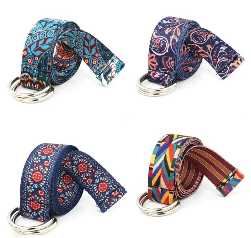 Il modello vende bene Boho Girl Cintura in tela stampata fronte-retro Decorazione di moda da donna Semplice per il tempo libero Cintura per pantaloni lunghi Joker