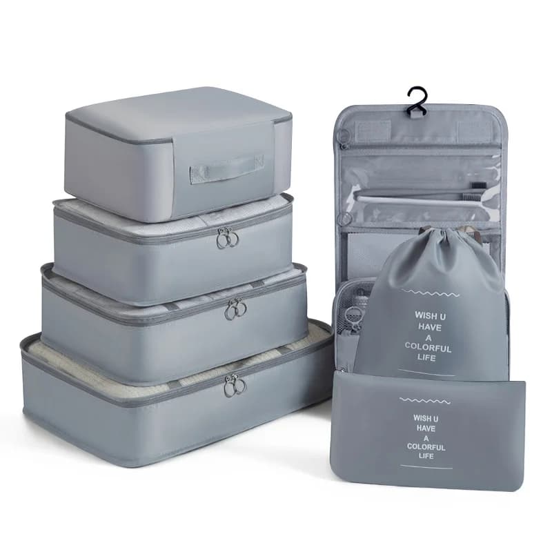 Dormitory Student Multi-Compartment Travel Storage Set Packing Cubes Organizer Bag for Clothes Toiletries Shoes Clothing