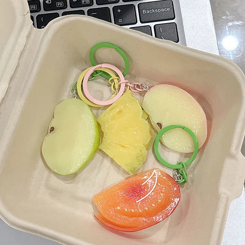 Frutta di simulazione estiva Simpatici portachiavi divertenti Portachiavi con ciondolo Zaino per auto Ciondolo per borsa da scuola per studenti Amici Regali per la famiglia