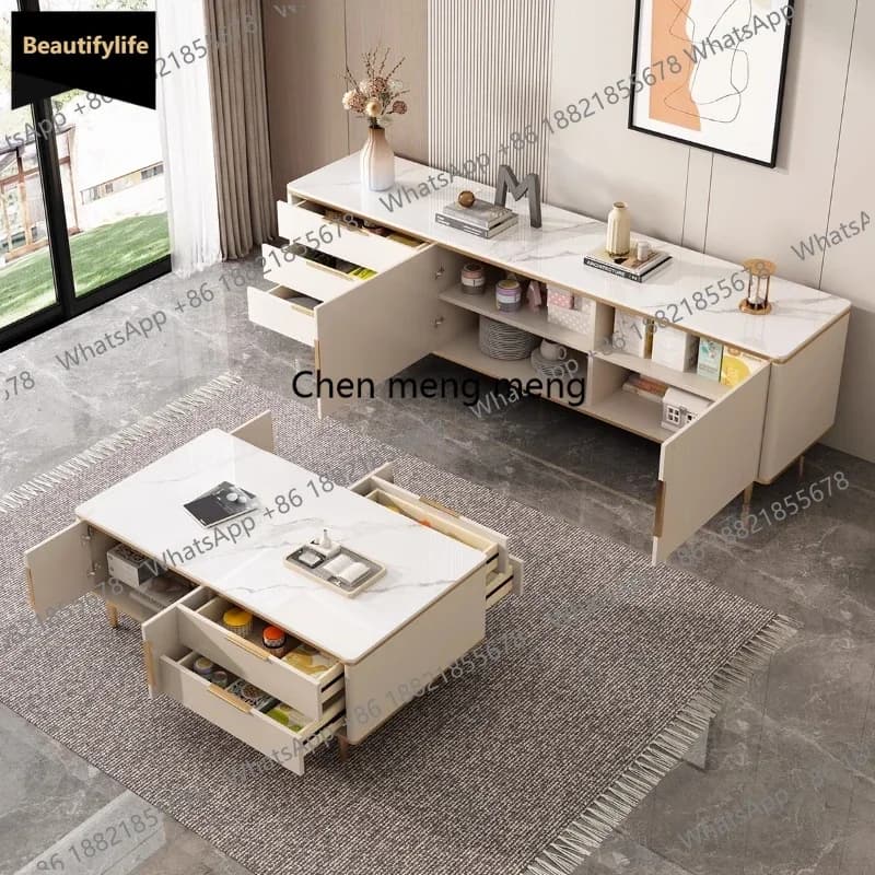 Mobile TV di Lusso Moderno C139 Bianco per Soggiorno, Supporto Monitor Nordico, Mobile TV Contenitore per Casa, Arredamento Moderno da Terra