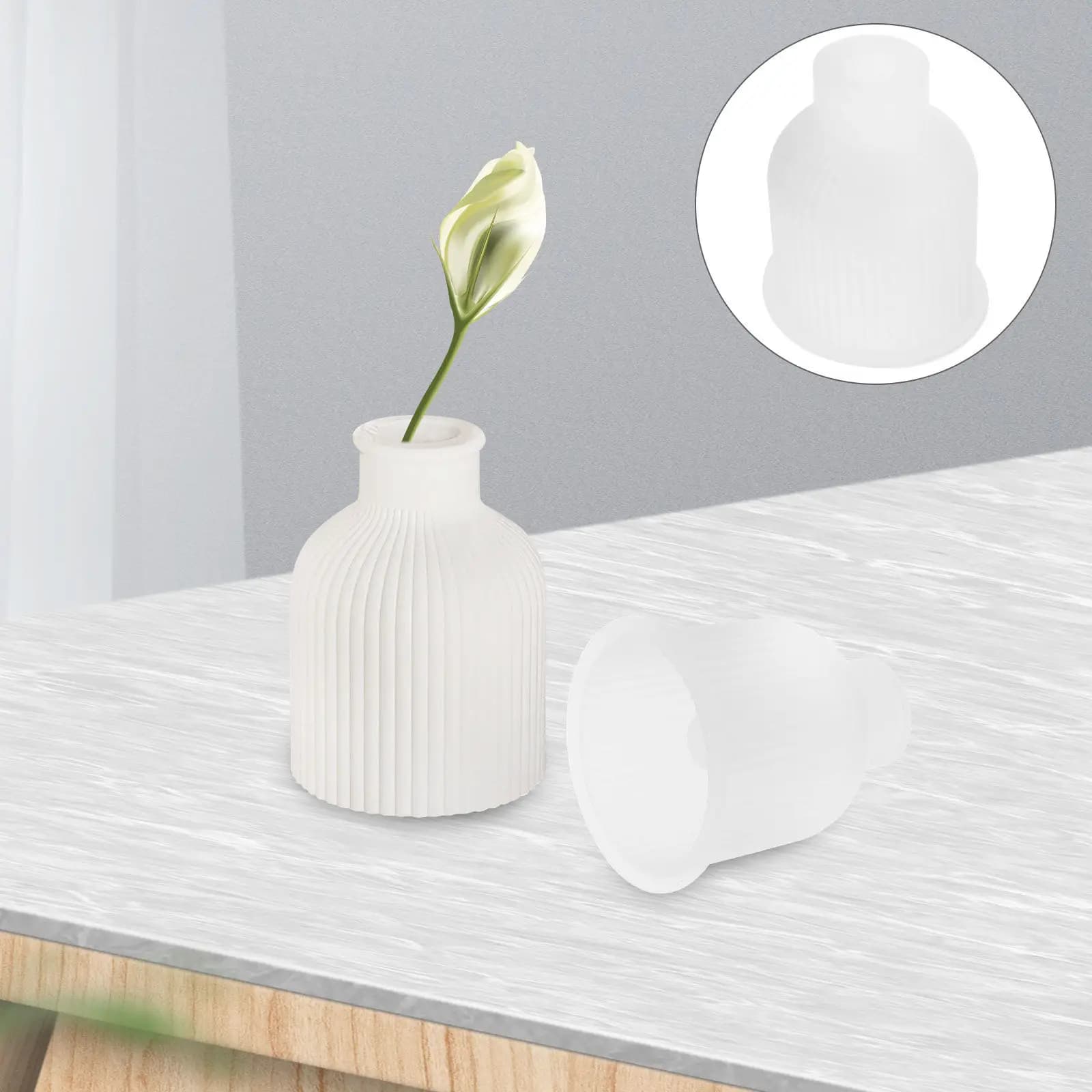 Flower Vase Silicone Mold DIY Small Handcraft Pot Non Stick Easy Release Smooth Surface for Resin Casting Epoxy Planter