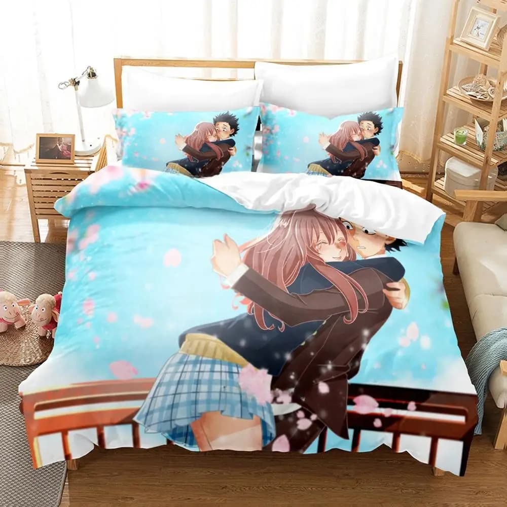 Nuovo film anime con stampa 3d Una voce silenziosa Set biancheria da letto Singolo Twin Completo Queen King Size Set copripiumino per camera da letto per bambini adulti