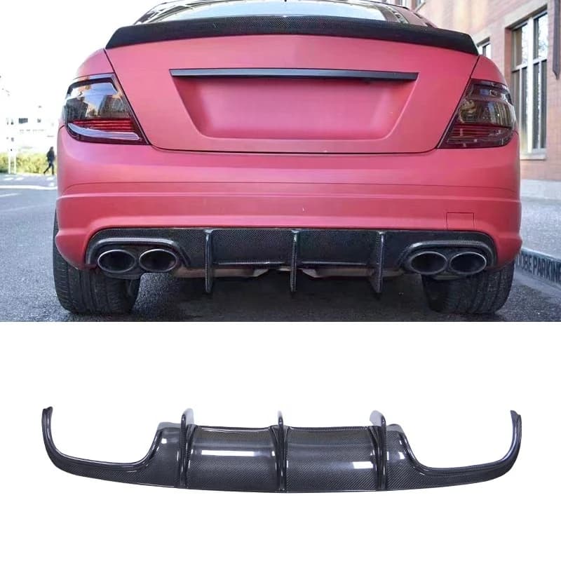Automotive Parts Carbon Fiber Rear Bumper Lip for 2008-2011 C Class C300 Upgrade W204 C63 Rear Diffuser