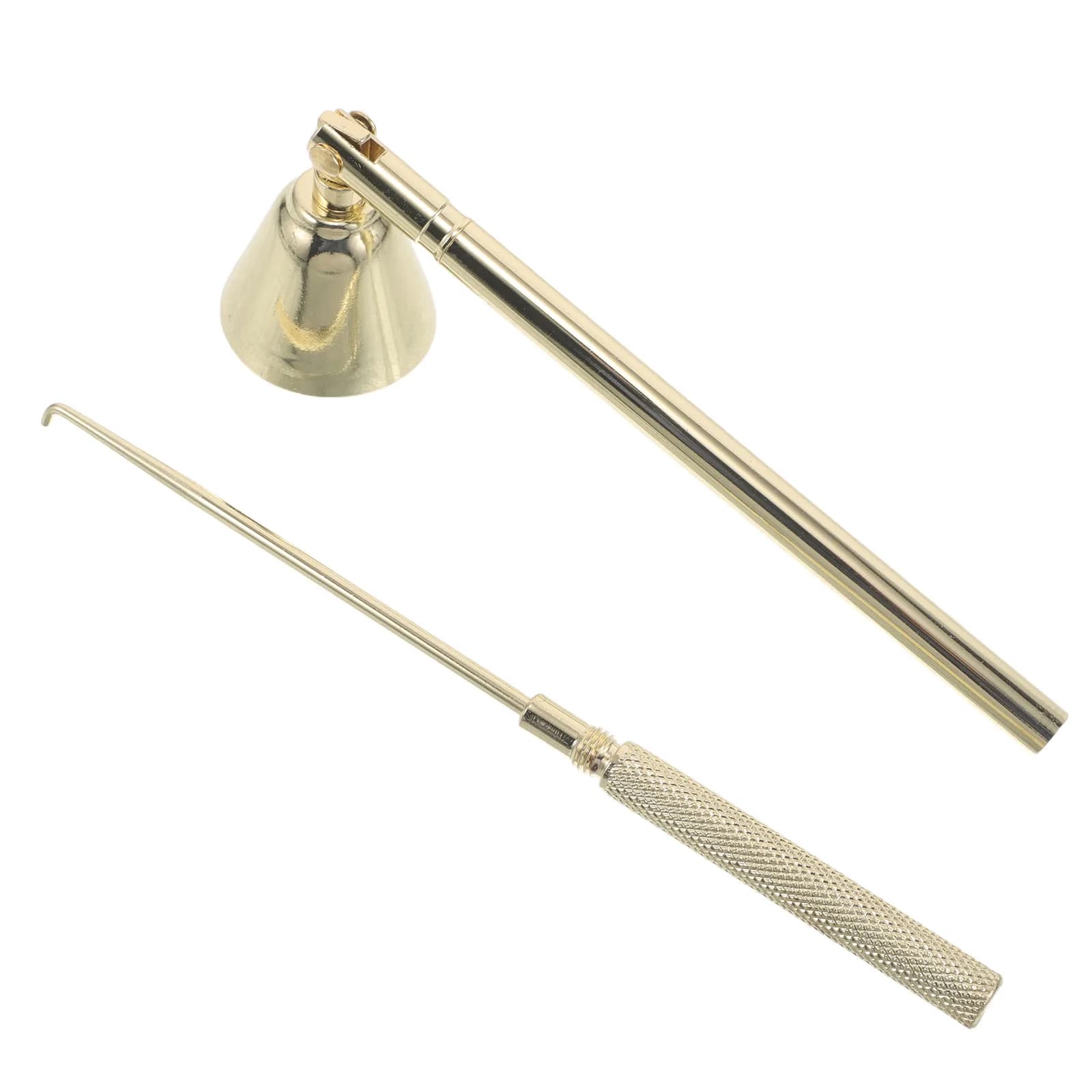 Stainless Steel Snuffer 2-in-1 Wick Dipper Extinguisher for Tea Light Jar Candles Flame Snuffer Retro Gold Care