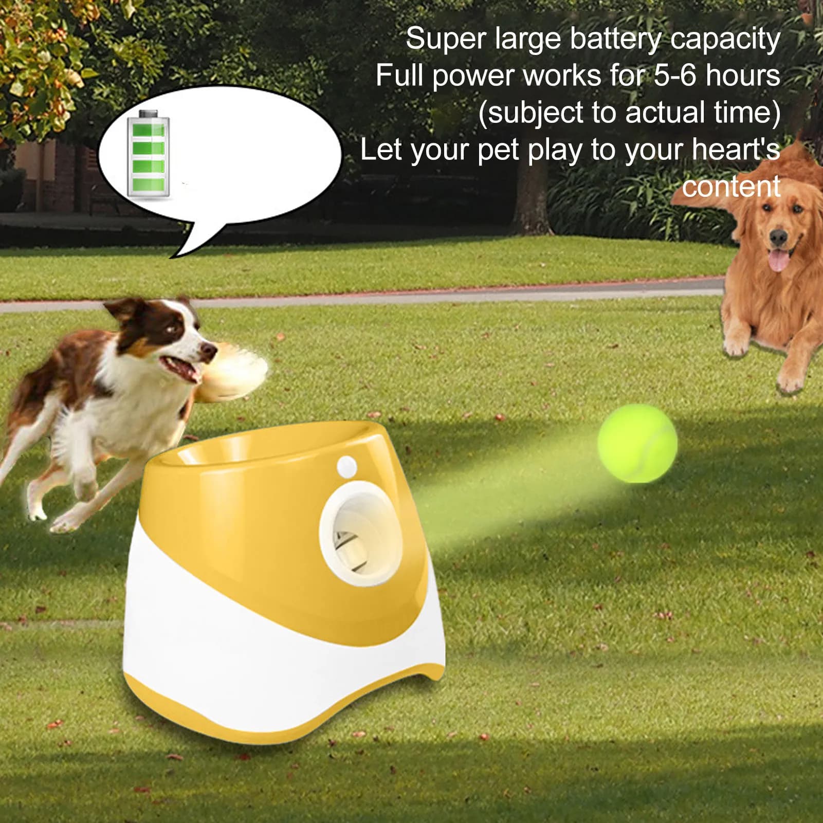 Lanciatore Automatico di Palline per Cani, Gioco Interattivo per Lanciare Palline, per Uso Interno ed Esterno