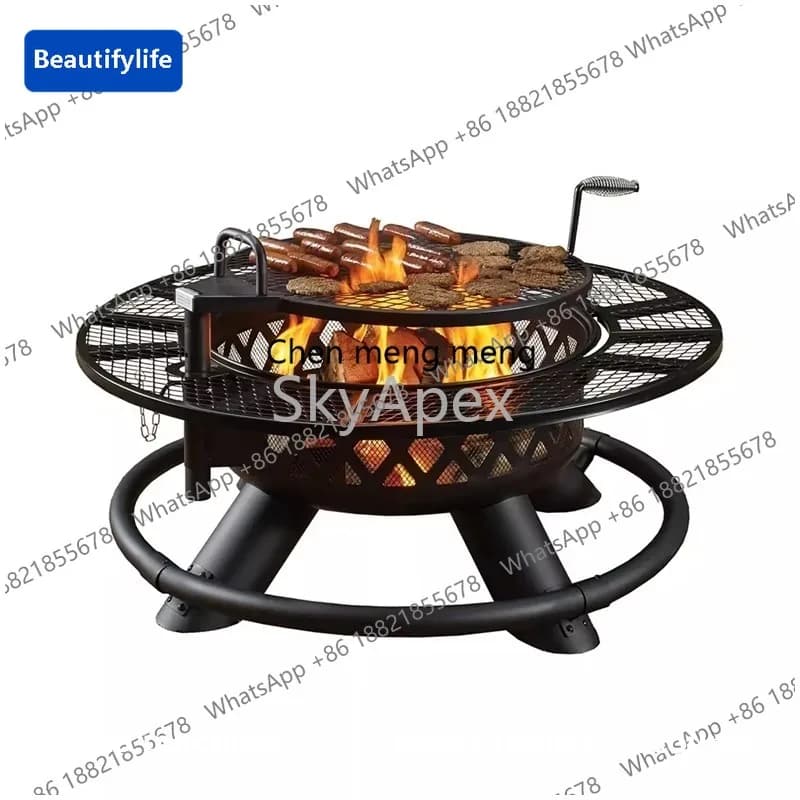 Metal BBQ grill for Exterior a56, Camping cooker, Carbonella grill, Braciere, Easy to Fit, Portable, Resistant, Garden and Courtyard