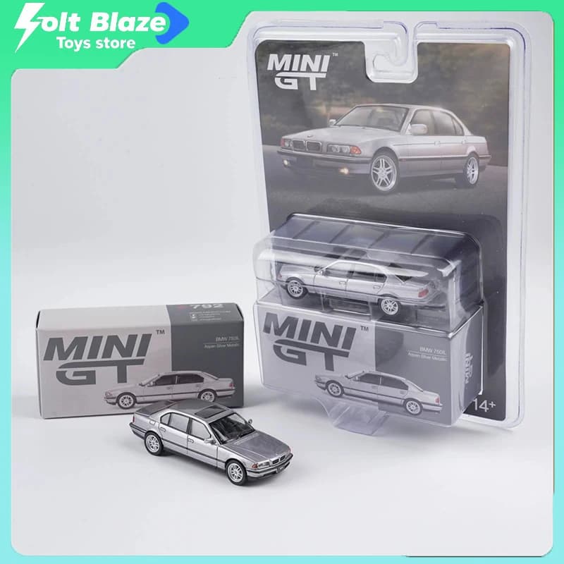 MINI GT 1/64 BMW 750iL Argento # Modellino Auto in Scala 792, Simulazione in Lega, Collezione di Auto, Ornamento per Camera, Regalo per Ragazzi