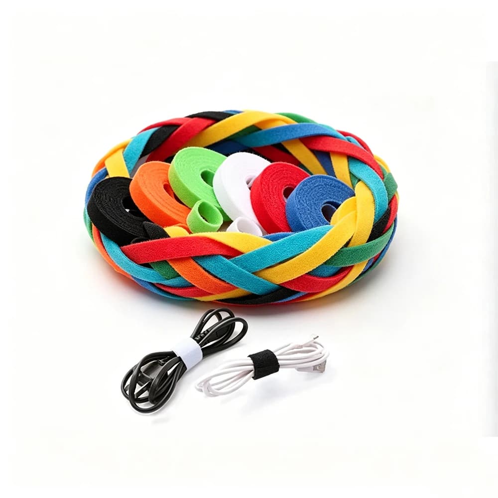 5Meter/Roll Reusable Cable Tie Width 10 / 20 mm Hook Loop Bundle DIY Accessories Double-sided Straps Wire Management Fastener