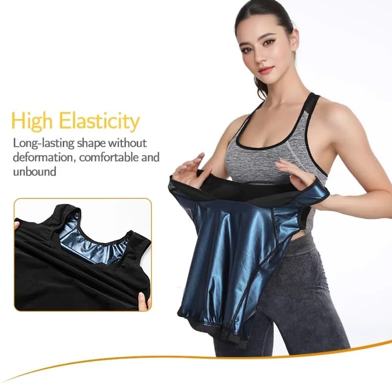 Tuta da Sauna per donna Body Shaper gilet con intrappolamento di calore maglietta da allenamento per la perdita di peso canotta da donna dimagrante allenamento Shapwear