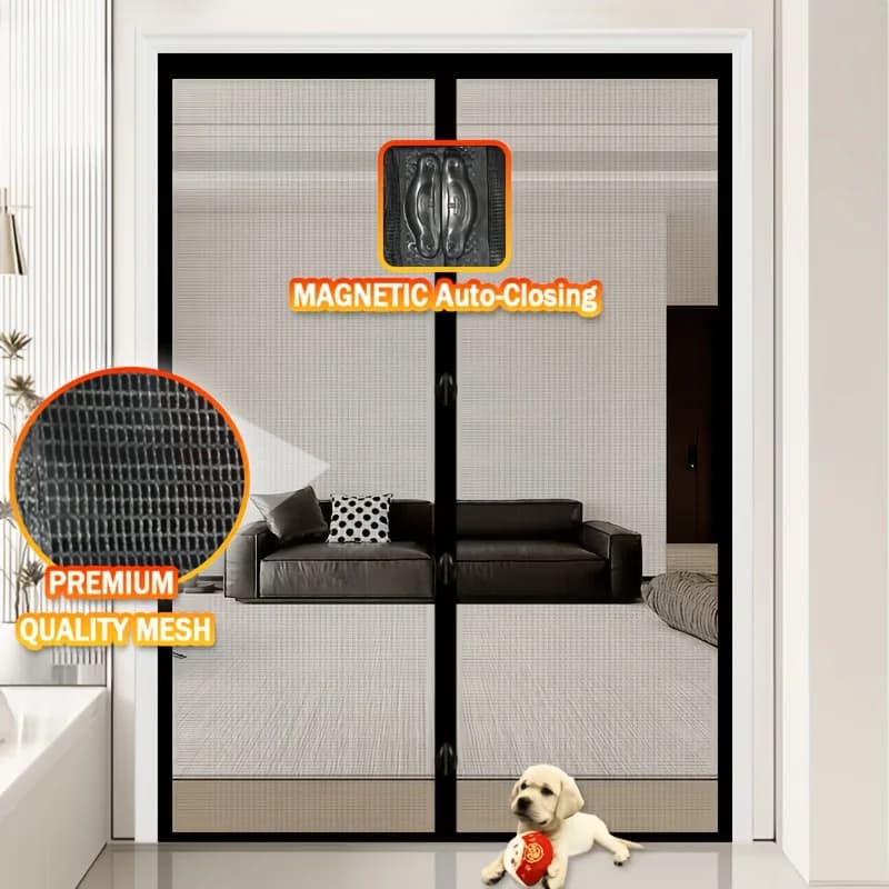 Set di tende per porta antizanzare estive, tende per porta con zanzariera magnetica, tende per porta a chiusura automatica, design robusto per uso domestico