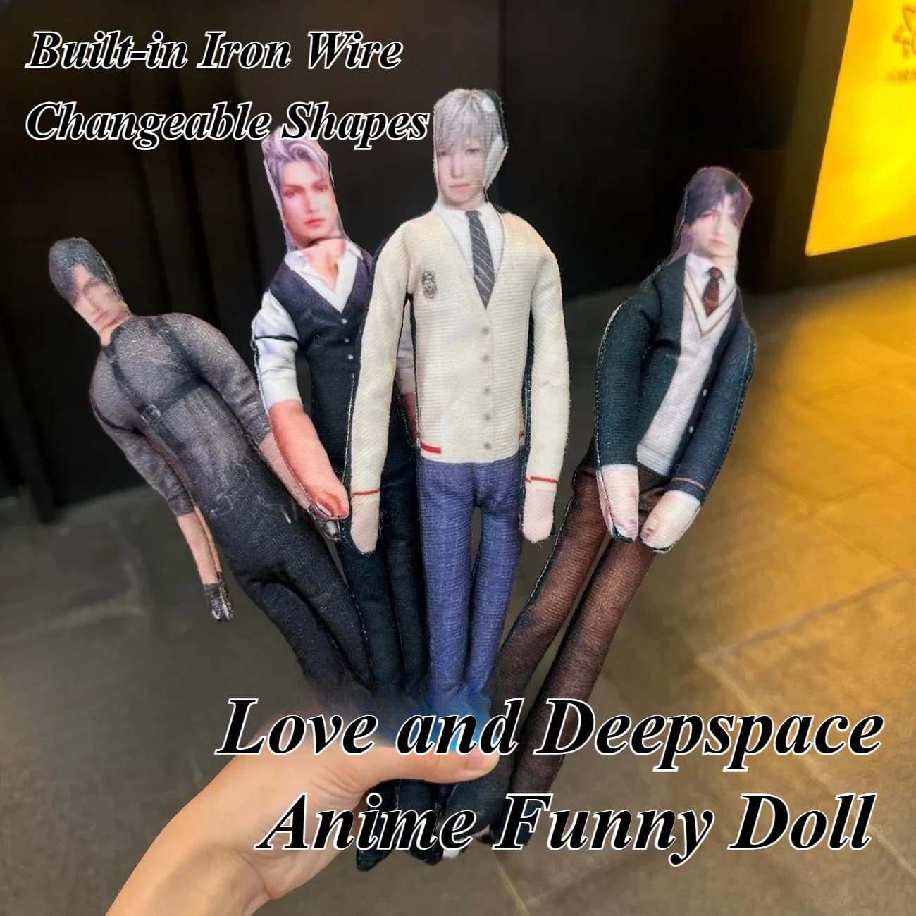 Nuovo gioco Love and Deepspace Sylus Rafayel Zayne Xavier Caleb Anime Divertente bambola Filo incorporato Forme variabili Azioni Foto Prop