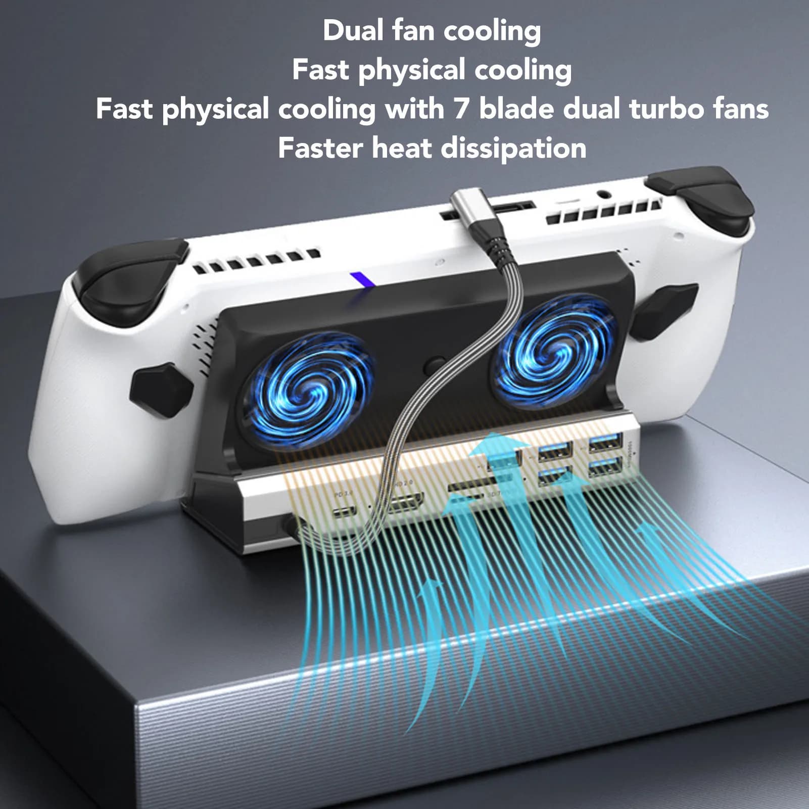 Dock 10 in 1 Console di gioco Docking station Doppia ventola di raffreddamento Plug and Play Porta di rete 1000Mbps 5 USB 3.0 2.0 per console di gioco