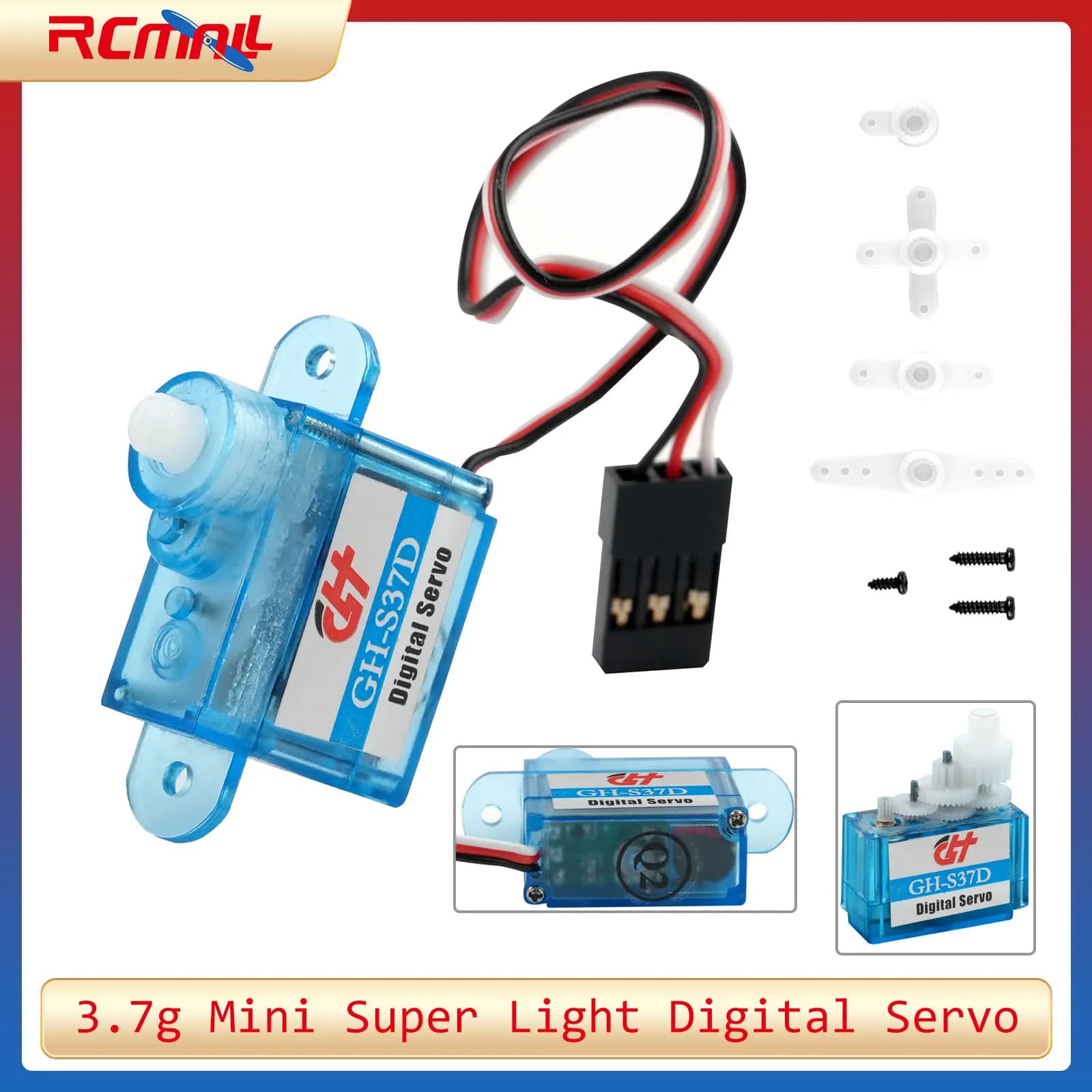 Mini servo digitale super leggero da 3,7 g GH-S37D 4,8 V 0,8 kg/cm Micro servo per aereo di controllo direzione di volo aereo RC elicottero