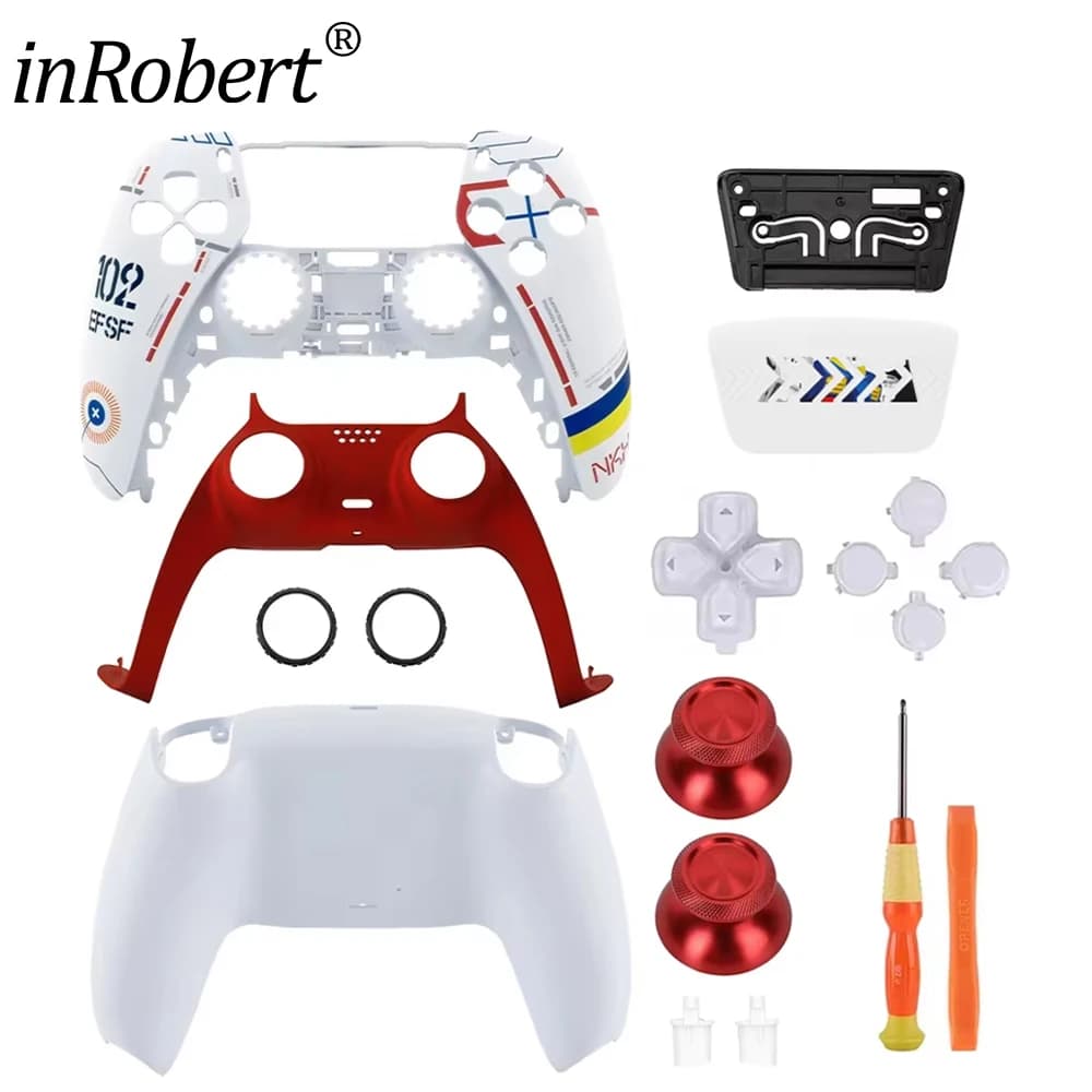 Per PS5 Controller Limited Gundam Custodia Shell Kit BDM-010/020/030/040/050 Joystick in metallo Anteriore Posteriore Touchpad Custodia Cover