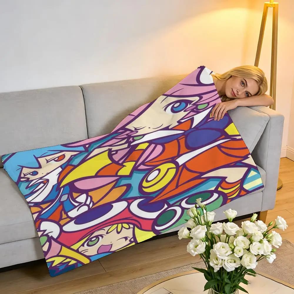 Coperta in peluche corto ad alta densità Puyo Pop Fever, morbida, per divano e ambienti climatizzati.
