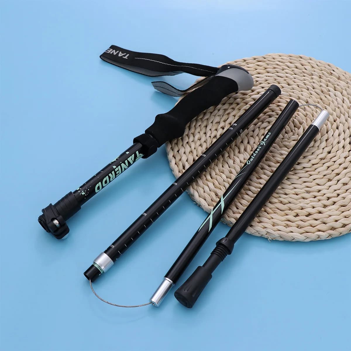 Aluminum Alloy Multisection Folding Trekking Stick Mountaineering Stick For Durable Hiking Reinforced Ultralight Carbon Fiber